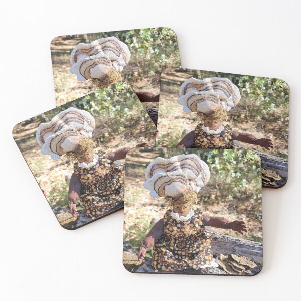 Item preview, Turkey Tail Mushroom buddy sitting with turkey tails. designed and sold by Boni  Woodland.