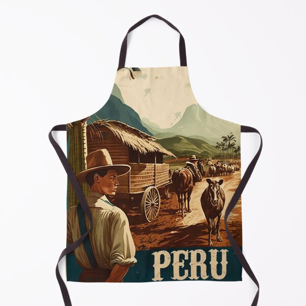 Item preview, Peru Farmer Vintage Travel Art Poster designed and sold by OldTravelArt.