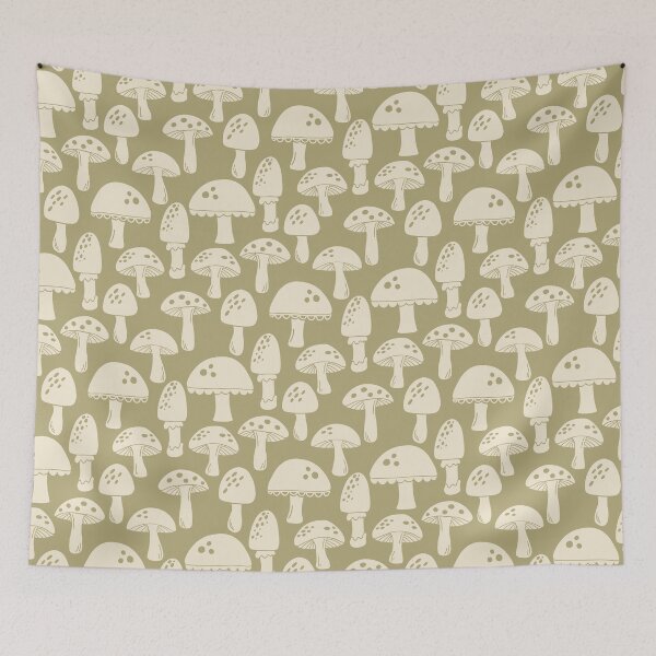Item preview, Little Mushrooms on Sage Green designed and sold by latheandquill.