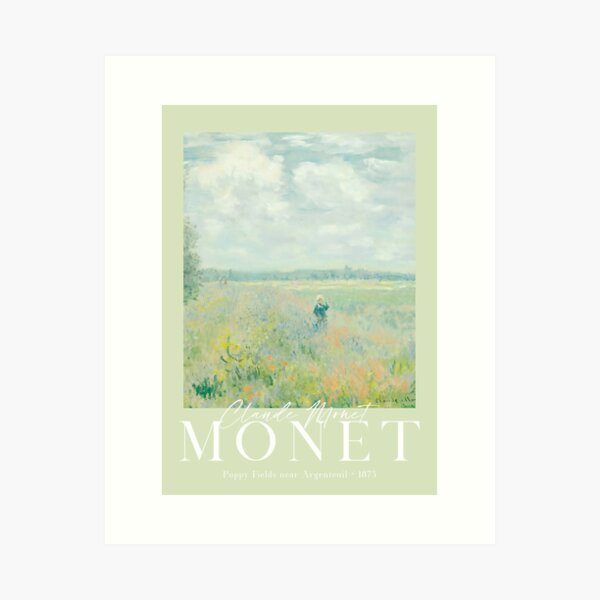 Item preview, Poppy fields near argenteuil by Claude Monet, Green  designed and sold by evermore-design.