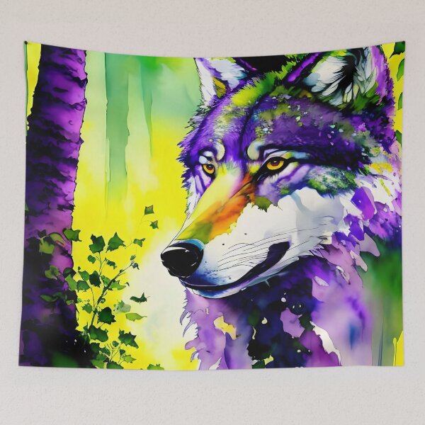 Item preview, Wolf in the Forest - watercolour designed and sold by Kestrelle.