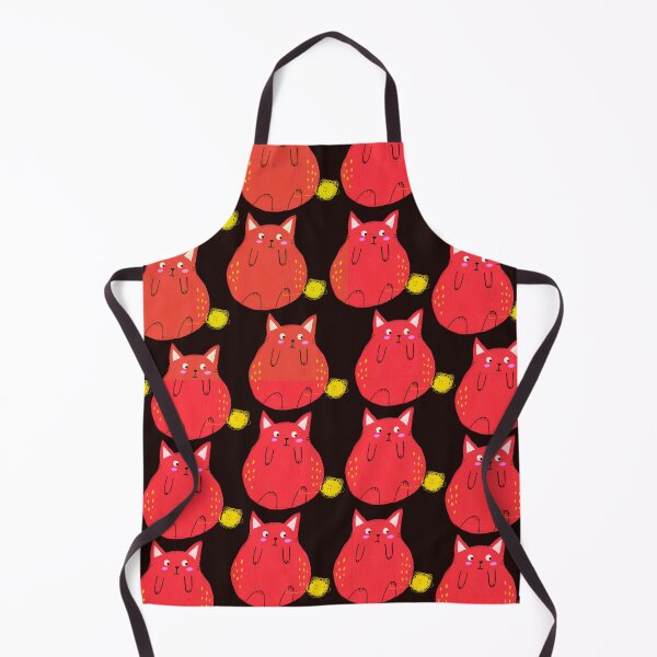 Item preview, Painted Red Cute Cat Pattern designed and sold by TheCatmeow2000.