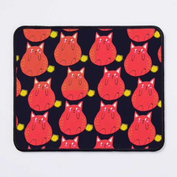 Item preview, Painted Red Cute Cat Pattern designed and sold by TheCatmeow2000.
