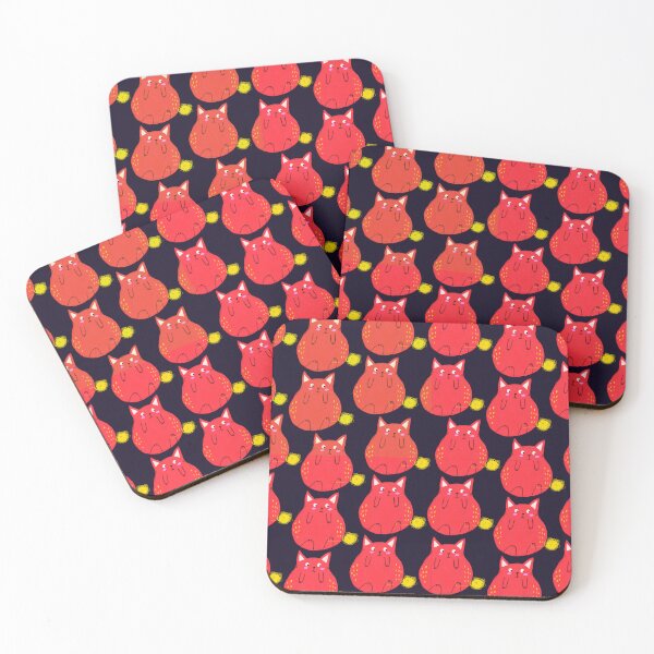 Item preview, Painted Red Cute Cat Pattern designed and sold by TheCatmeow2000.