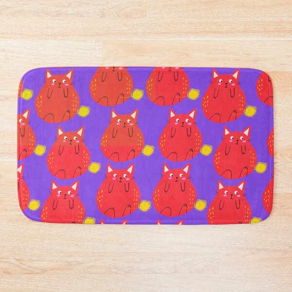 Item preview, Painted Red Cute Cat Pattern designed and sold by TheCatmeow2000.