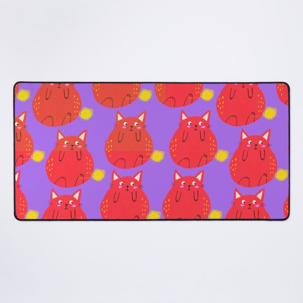 Item preview, Painted Red Cute Cat Pattern designed and sold by TheCatmeow2000.
