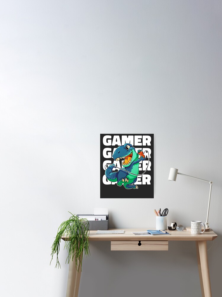 Sticker mural dinosaure Gamer