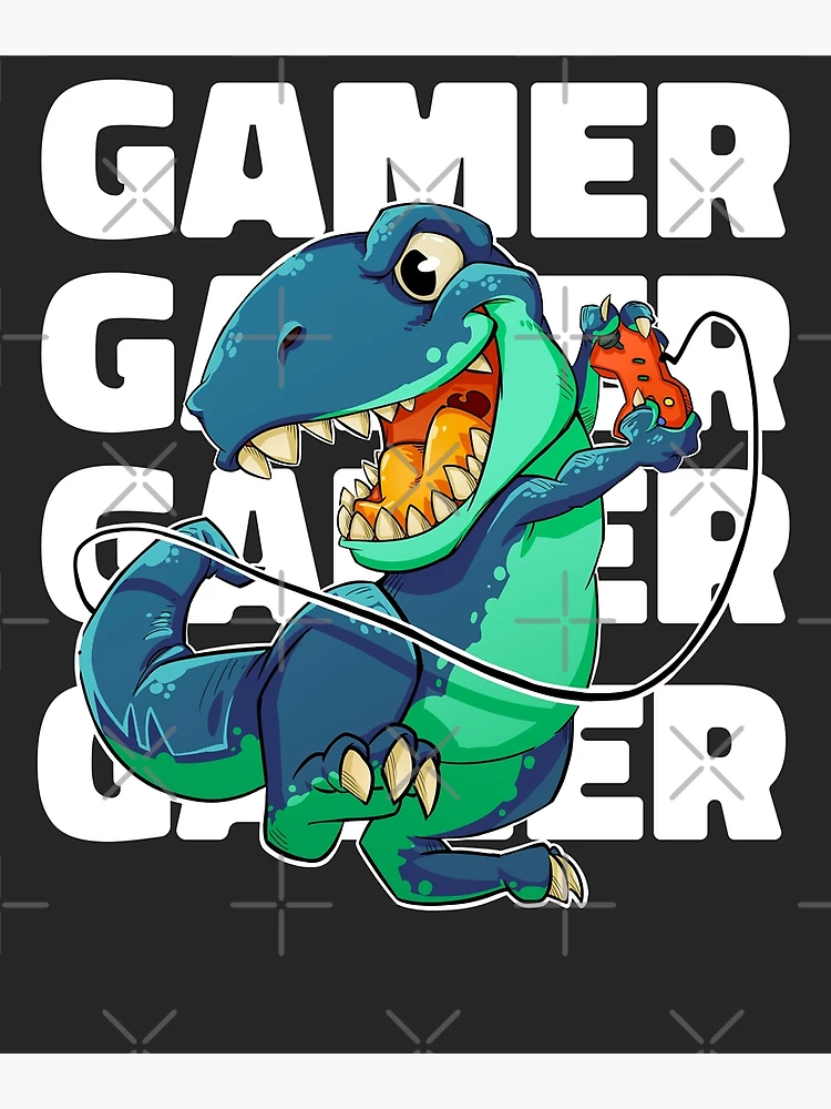 T rex irritado dinossauro gamer que jogar jogo imagem vetorial de  Dovbush94© 335338412