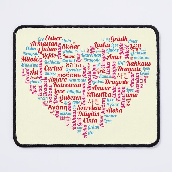 Item preview, Word love in several languages forming a heart designed and sold by TUNARTE.