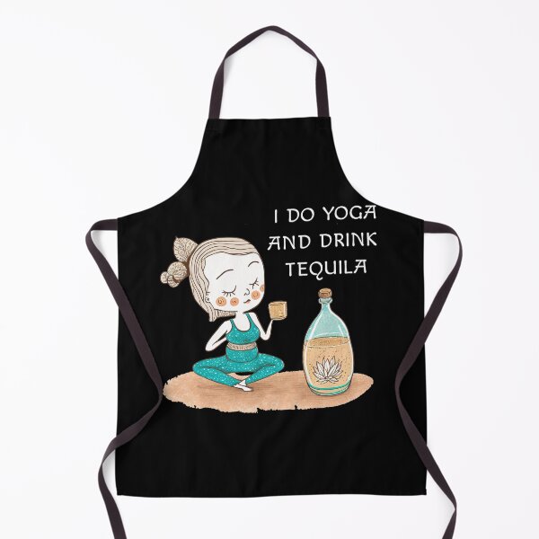 Item preview, I do yoga and drink tequila handmade style black designed and sold by MeditationMind.
