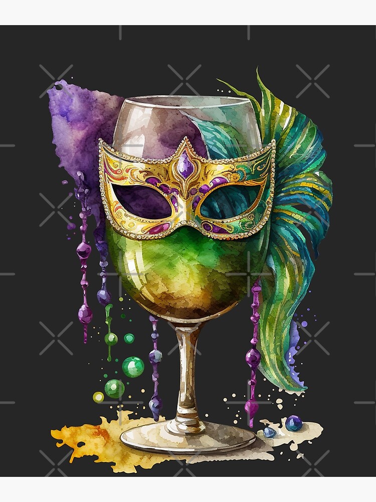 Mardi Gras Glass Of CoolSkin for Sale Mask Poster Women\