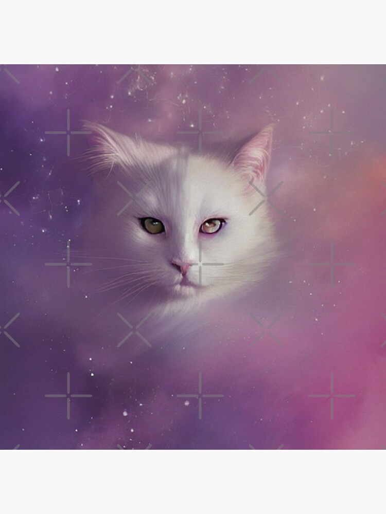 "Fluffy White Cat Dream" Sticker for Sale by rainbowsinks Redbubble