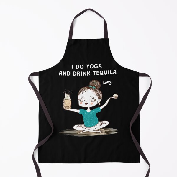 Item preview, I do yoga and drink tequila goofy girl black designed and sold by MeditationMind.
