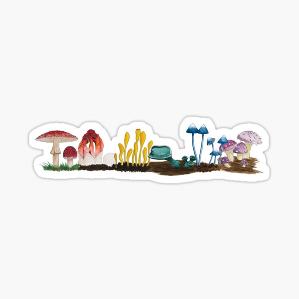 Fungus Mushroom Pride Watercolour Sticker