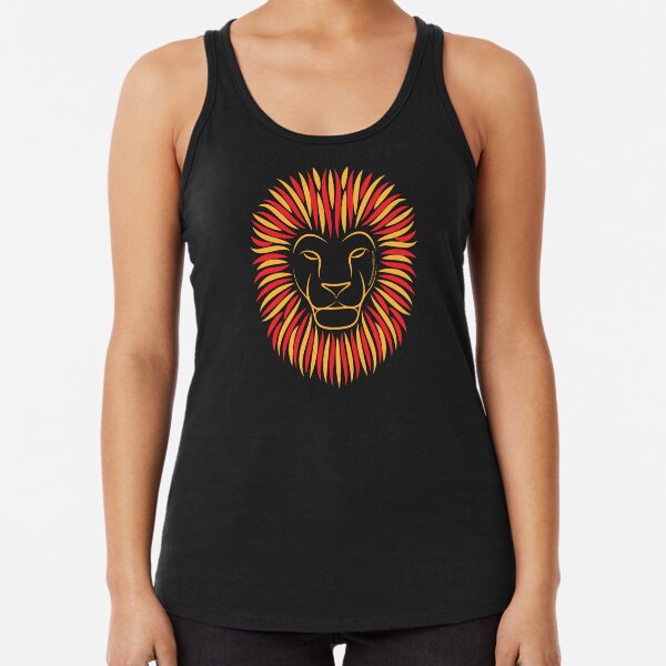 Sunset Orange Fire Lion | Twenty Four Wild Racerback Tank Top
