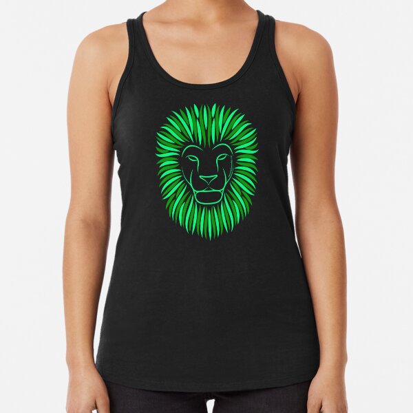 Wild Green Forest Lion | Twenty Four Wild Racerback Tank Top