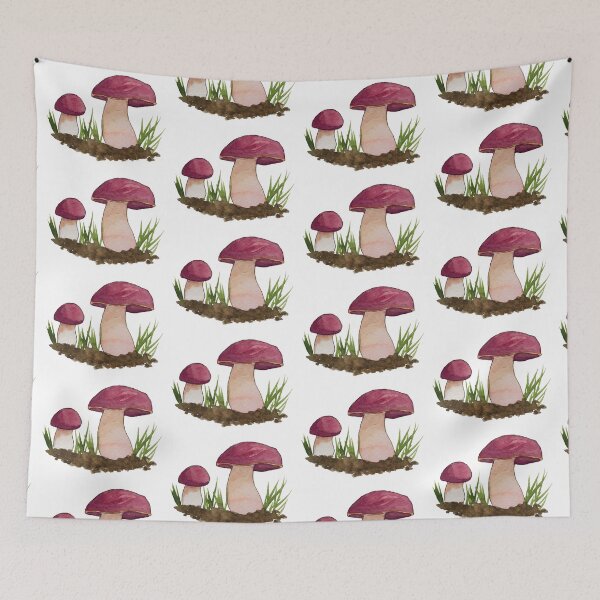 Item preview, Dupain's Bolete Mushroom Watercolour White designed and sold by Nicky Rollings.