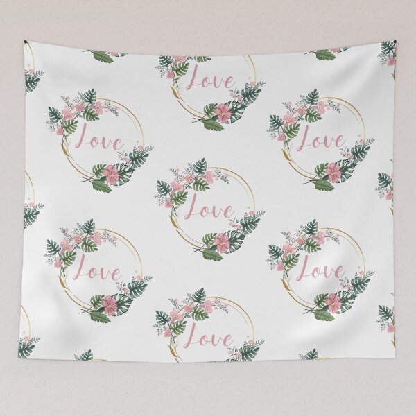 Item preview, Pink Love Monstera & Floral Wreath designed and sold by MochaMeli.