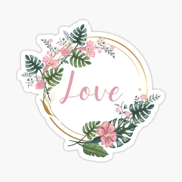 Item preview, Pink Love Monstera & Floral Wreath designed and sold by MochaMeli.