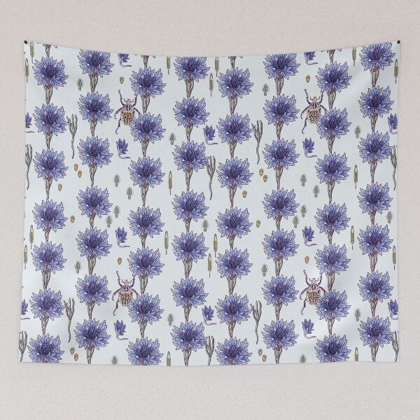 Item preview, blue cornflower fields designed and sold by smalldrawing.