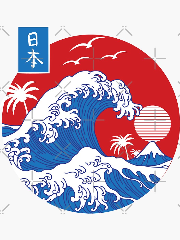 Great Wave Off Kanagawa Circle Sticker For Sale By Artoriaa Redbubble