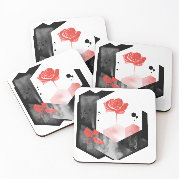 Item preview, Red Rose Geometric Flower Design | Version 3 | Umbellated Studio designed and sold by Umbellated.