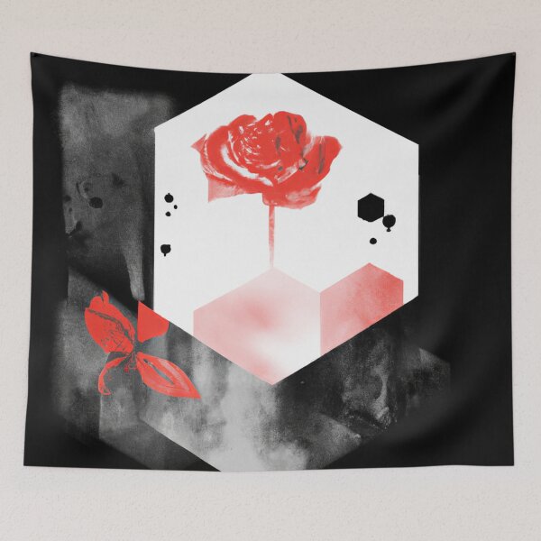 Item preview, Red Rose Geometric Flower Design | Version 3 | Umbellated Studio designed and sold by Umbellated.