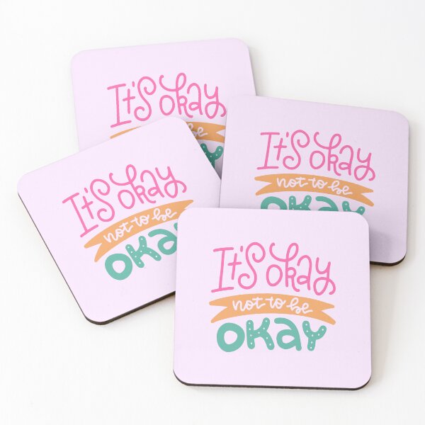 Item preview, It's okay Everything Will Be Okay Pastel Colorful Lettering - Positive self love saying designed and sold by Mindy Bubble.