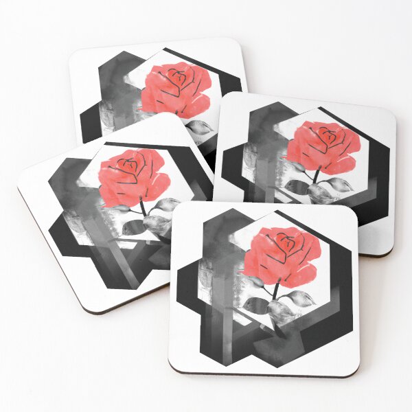 Item preview, Red Rose Geometric Flower Design | Version 4 | Umbellated Studio designed and sold by Umbellated.