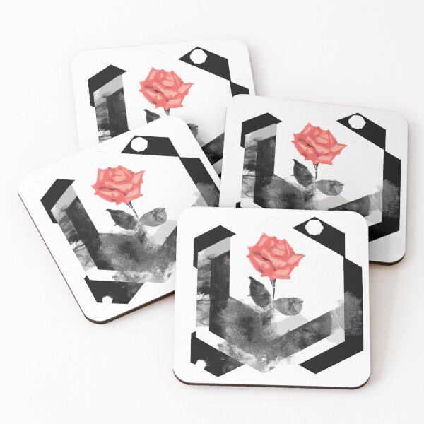Item preview, Red Rose Geometric Flower Design | Version 5 | Umbellated Studio designed and sold by Umbellated.