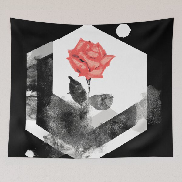 Item preview, Red Rose Geometric Flower Design | Version 5 | Umbellated Studio designed and sold by Umbellated.