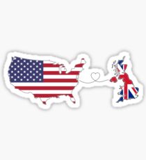USA - UK | Long Distance Love Sticker