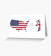 USA - UK | Long Distance Love Greeting Card