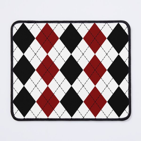 Artikelvorschau, Schwarz-weißes und rotes Argyle-Muster entworfen und verkauft von starrylite.