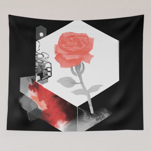 Item preview, Red Rose Geometric Flower Design | Version 6 | Umbellated Studio designed and sold by Umbellated.