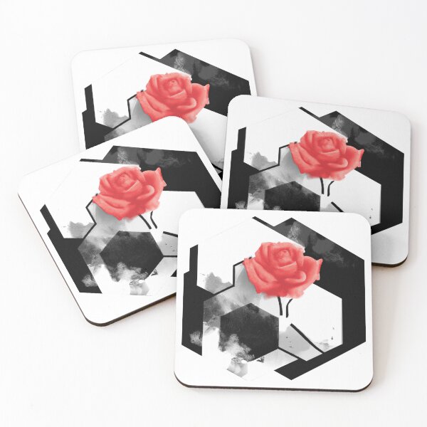 Item preview, Red Rose Geometric Flower Design | Version 7 | Umbellated Studio designed and sold by Umbellated.
