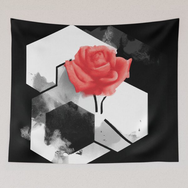 Item preview, Red Rose Geometric Flower Design | Version 7 | Umbellated Studio designed and sold by Umbellated.