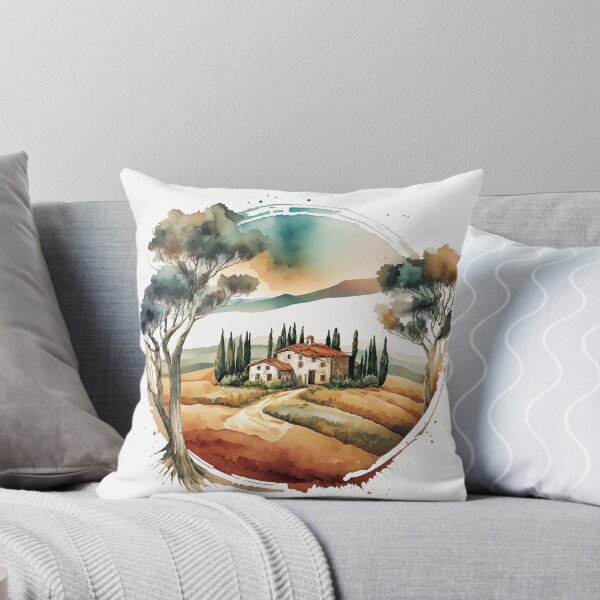 Aperçu de l'œuvre Paysage de Toscane aquarelle créée et vendue par evk-art.
