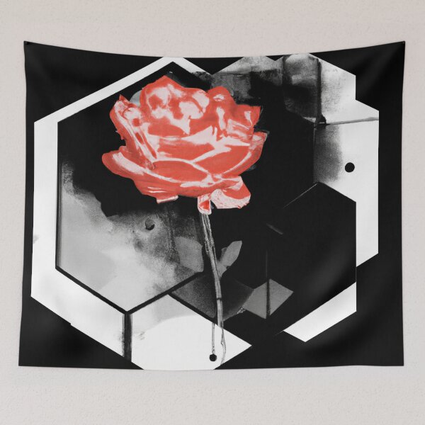 Item preview, Red Rose Geometric Flower Design | Version 8 | Umbellated Studio designed and sold by Umbellated.