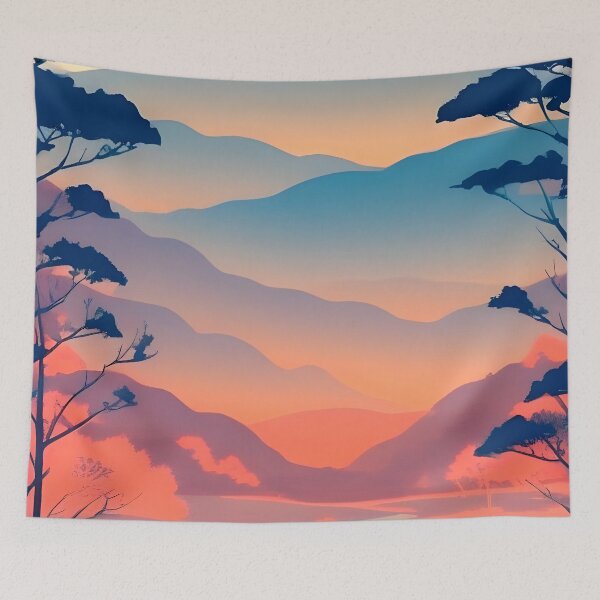 Item preview, Enhance Your Space with Our Beautiful Collection of Minimalist Japanese Landscape Prints designed and sold by supeart.