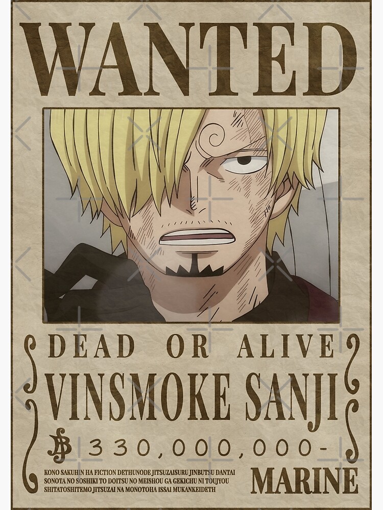 Vinsmoke Sanji One Piece Wanted Poster iPhone Case by One Piece Bounty  Poster