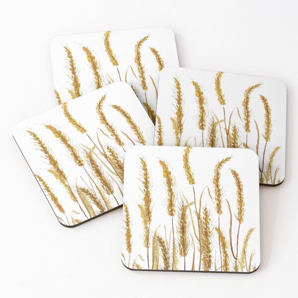 Item preview, hand painted golden wheat field watercolor  designed and sold by ColorandColor.