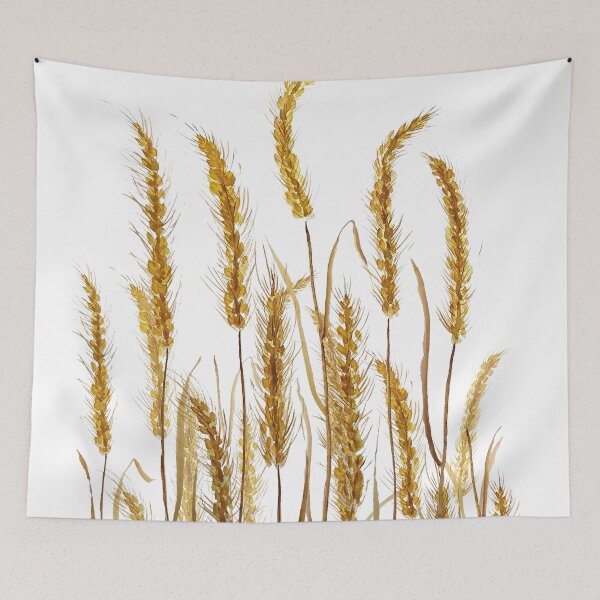Item preview, hand painted golden wheat field watercolor  designed and sold by ColorandColor.
