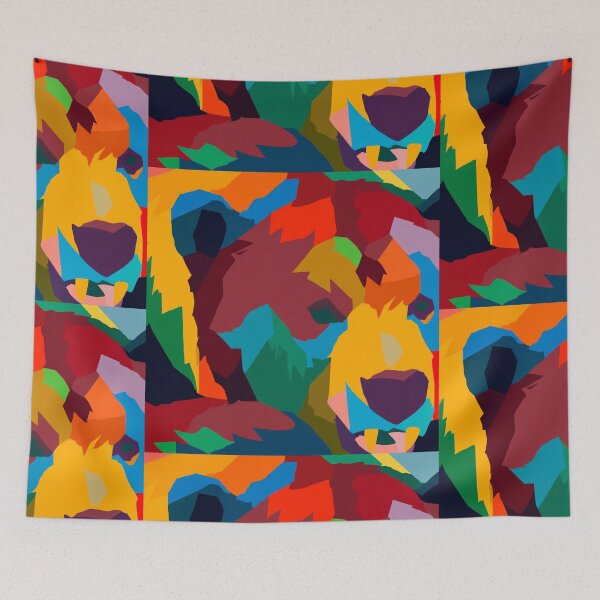 Item preview, Grizzly Bear with Colorful Mountain Scenery designed and sold by GrizzlyMountain.
