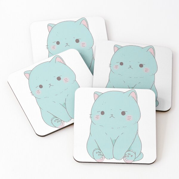Item preview, Blue Constipated Cat  | Valentine's Day Gift | Anxious Cat Nervous Cat Shy Cat | Funny Looking Cat | Pastel Cats designed and sold by Synthetic-Intel.