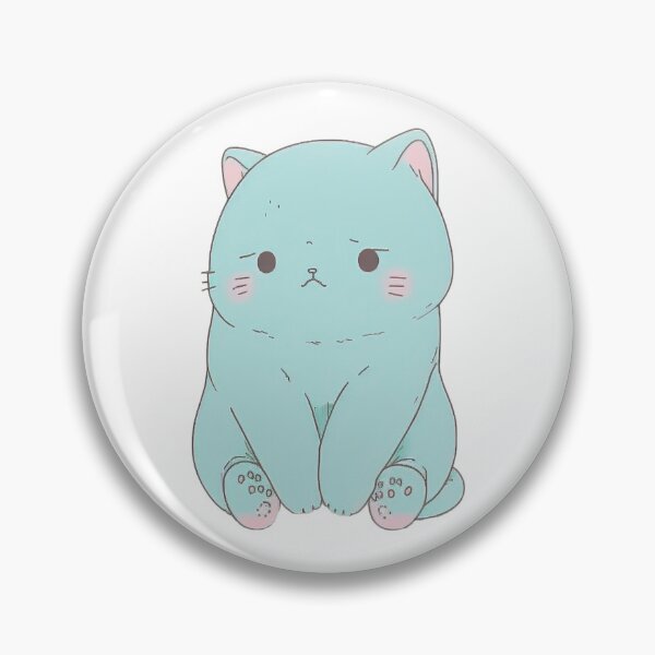 Item preview, Blue Constipated Cat  | Valentine's Day Gift | Anxious Cat Nervous Cat Shy Cat | Funny Looking Cat | Pastel Cats designed and sold by Synthetic-Intel.