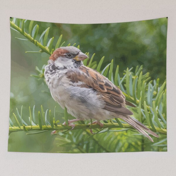 Item preview, sparrow sitting on a branch designed and sold by SunGraphicArt.