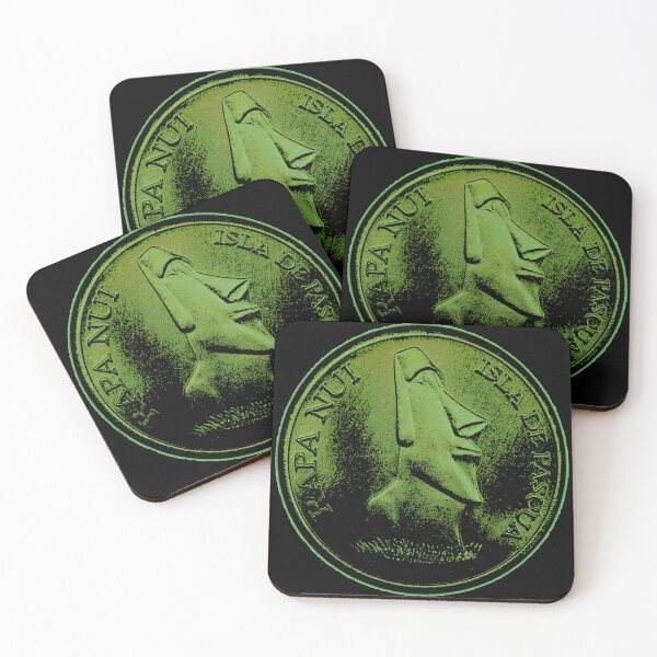 Item preview, Easter Island Head 2000 peso coin green designed and sold by Hammered Time.