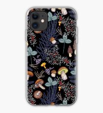 dark wild forest mushrooms iPhone Case