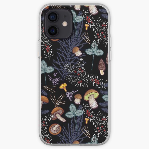 dark wild forest mushrooms iPhone Soft Case